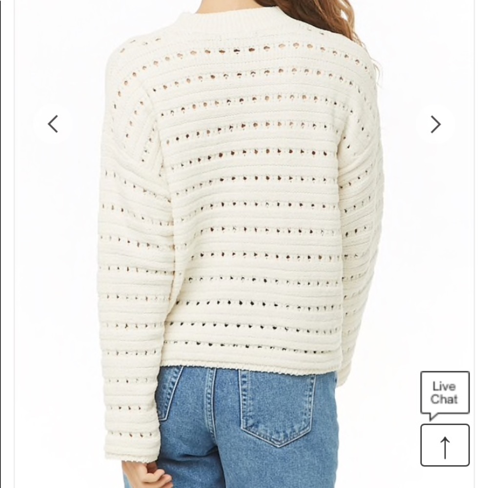 F21 Perforated Mock Neck Sweater - Picture 4 of 9
